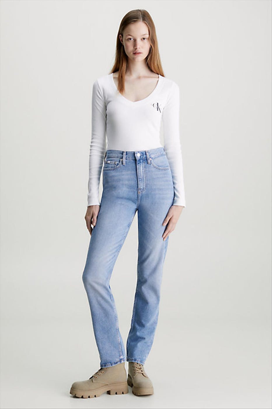Calvin Klein Jeans - Lichtblauwe Authentic Slim straight jeans
