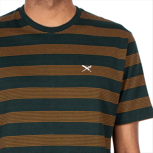 Iriedaily - Groen-gele Too Many Stripes T-shirt