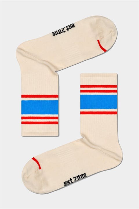Happy Socks - Ecru Blocked Stripe sokken