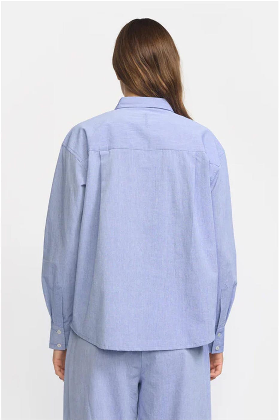 esmé studios - Blauwe Atlas blouse