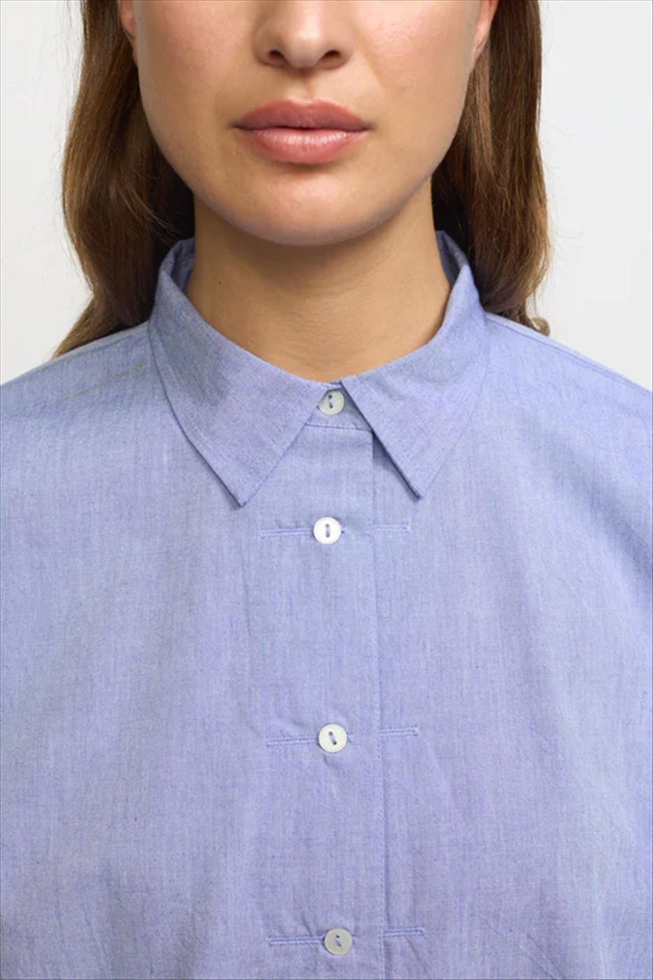 esmé studios - Blauwe Atlas blouse