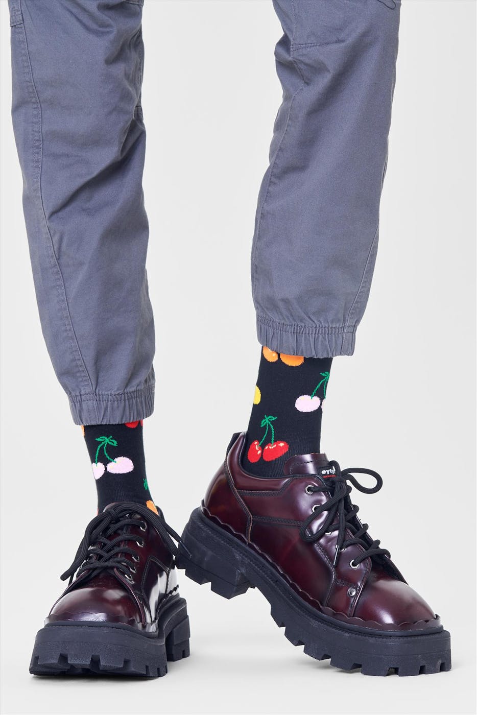 Happy Socks - Zwarte Cherry sokken maat 41-46
