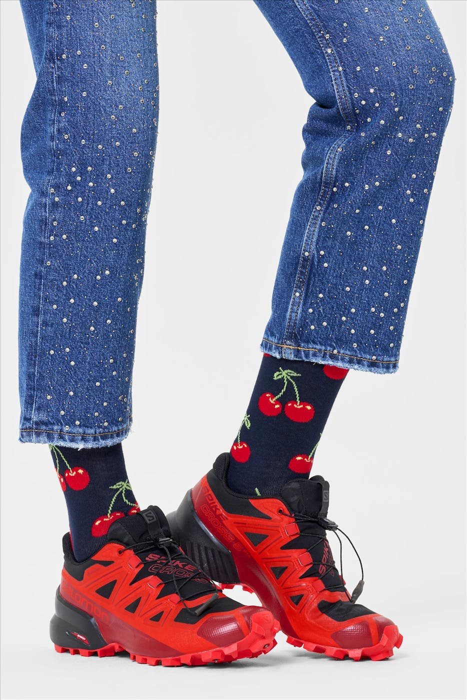 Happy Socks - Donkerblauwe Cherry sokken, maat: 41-46