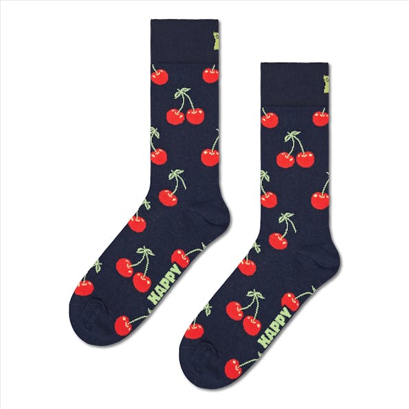 Happy Socks - Donkerblauwe Cherry sokken, maat: 41-46
