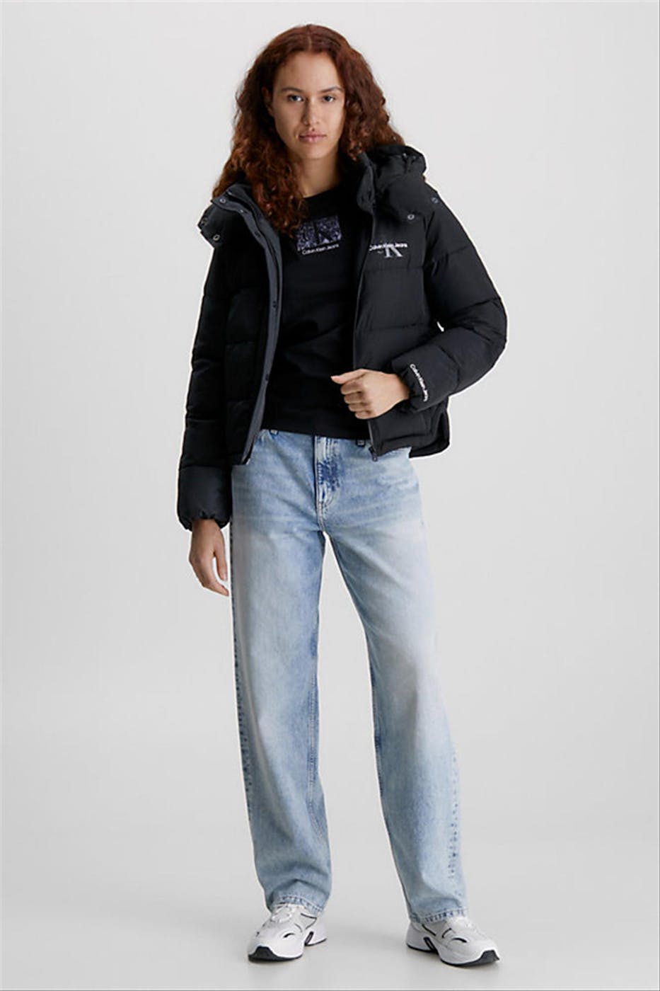 Calvin Klein Jeans - Zwarte CK Kap pufferjas