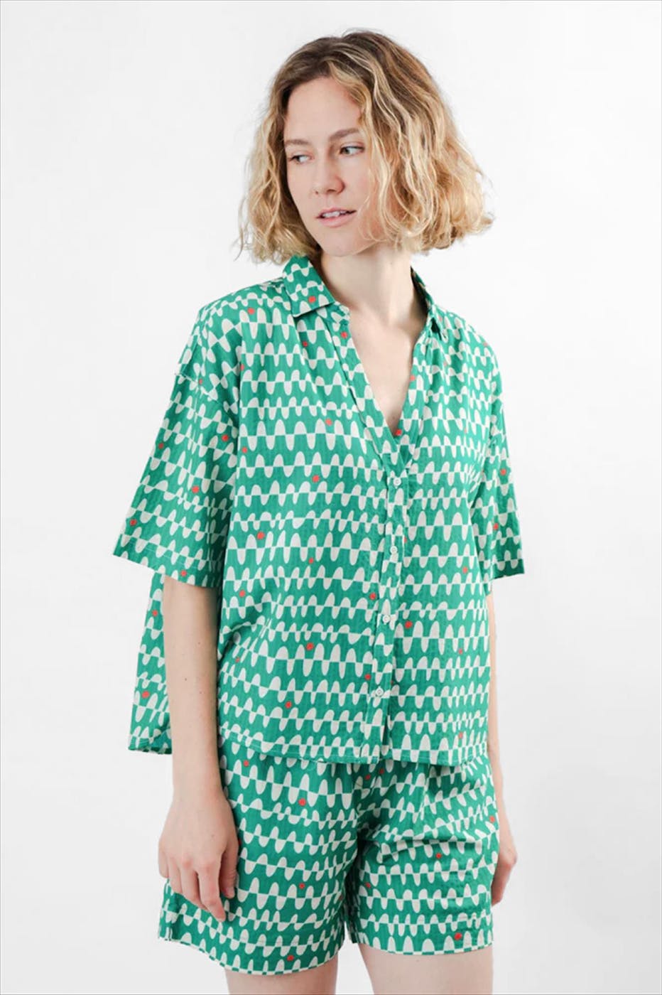 Brava - Groene Sunset Cropped blouse