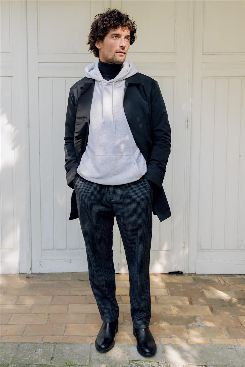 Lyle & Scott - Zwarte Mid Car jas