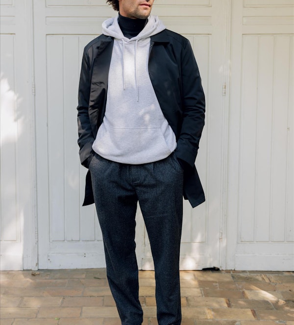 Lyle & Scott - Zwarte Mid Car jas