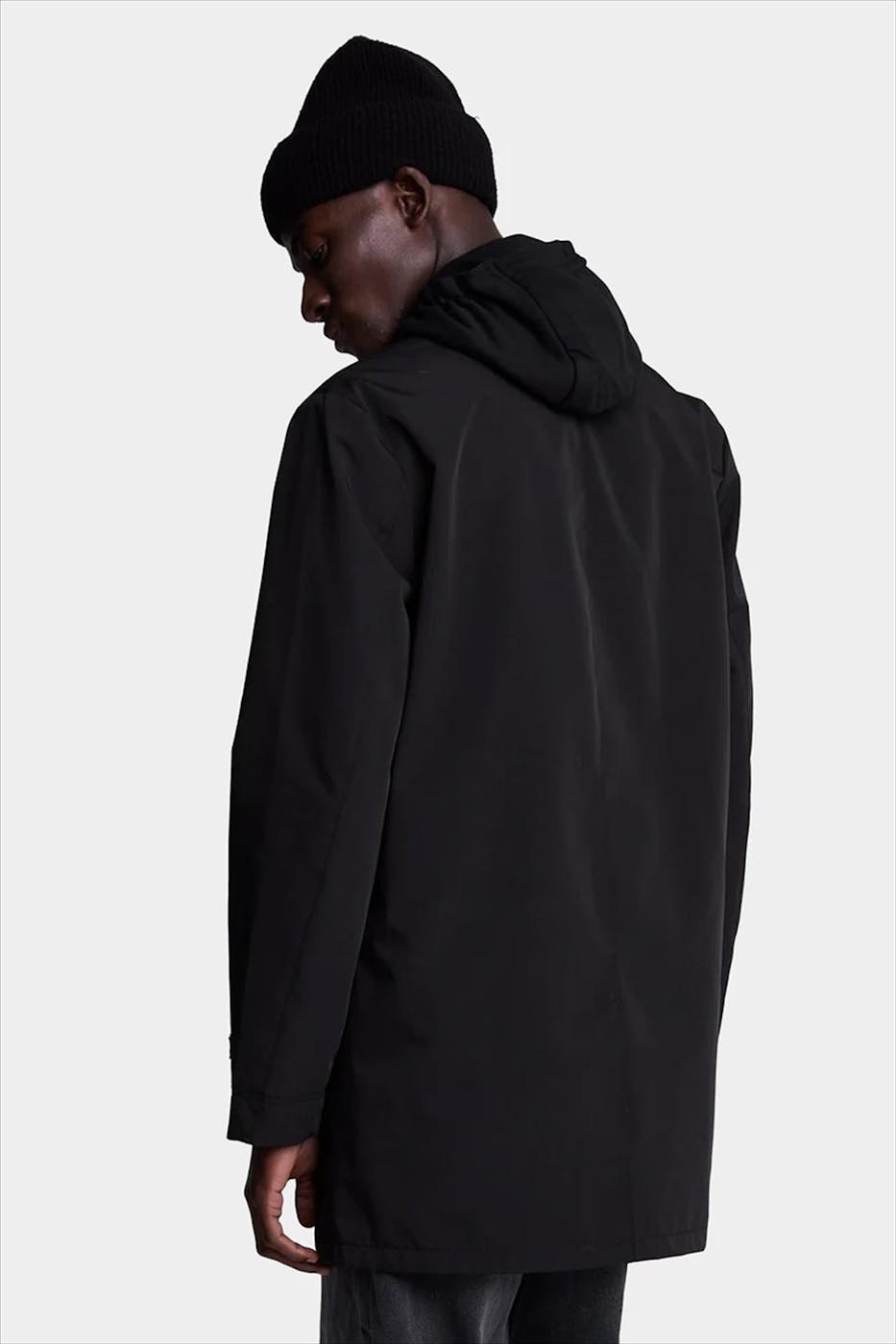 Lyle & Scott - Zwarte Mid Car jas