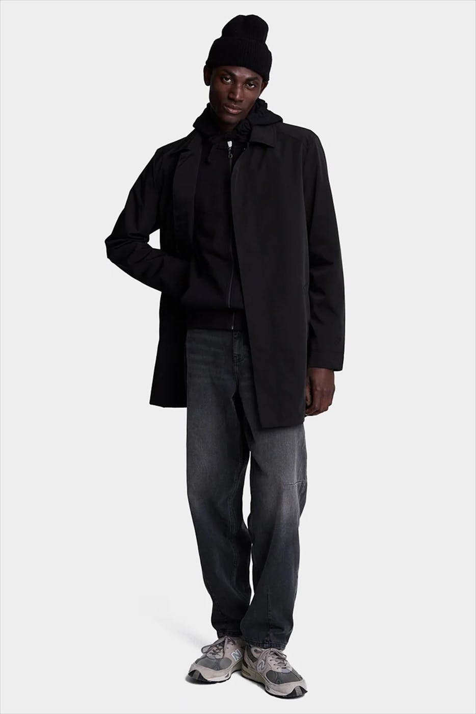 Lyle & Scott - Zwarte Mid Car jas