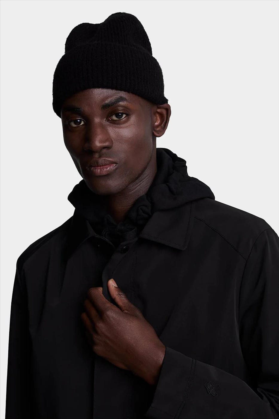 Lyle & Scott - Zwarte Mid Car jas
