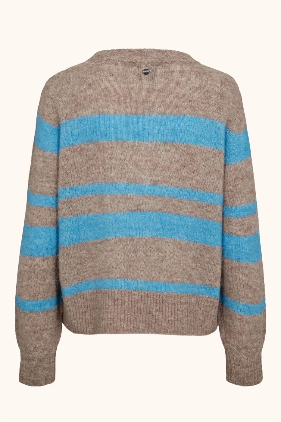 Nümph - Biege-Blauwe Riette Wide Stripe trui