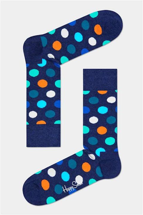 Happy Socks - Big Dot - sokken - marine blauw  - maat 36-40