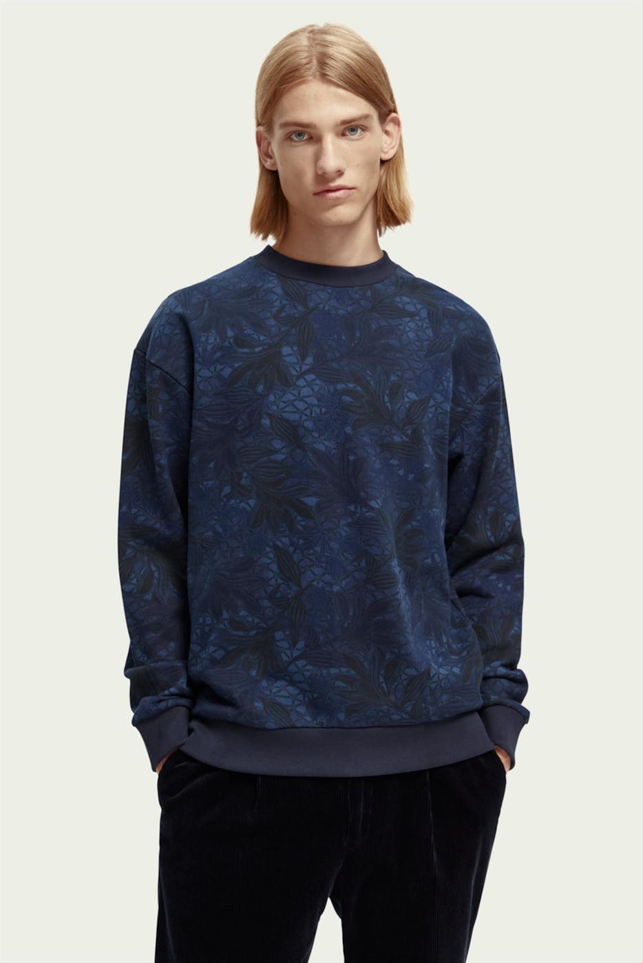 Scotch & Soda - Donkerblauwe Takken sweater