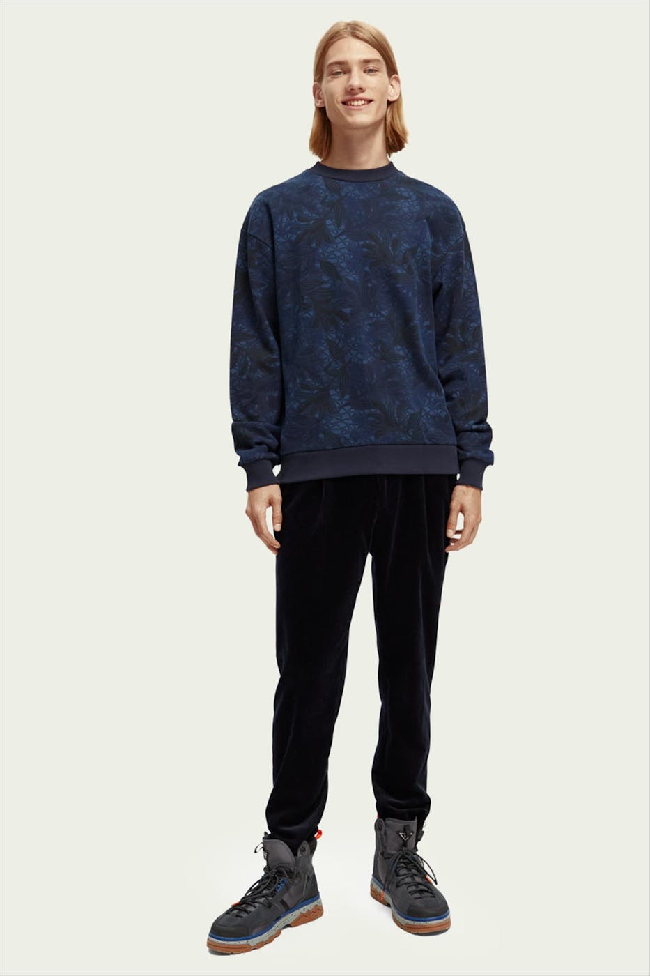 Scotch & Soda - Donkerblauwe Takken sweater