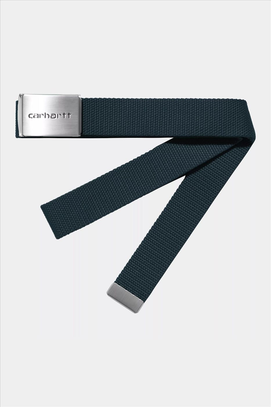 Carhartt WIP - Donkergroene Clip Belt Chrome riem