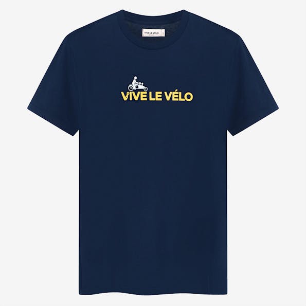 Vive le vélo - Donkerblauwe Bakfiets T-shirt