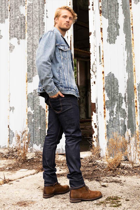 Nudie Jeans Co. - Donkerblauw-grijze Lean Dean slim tapered jeans