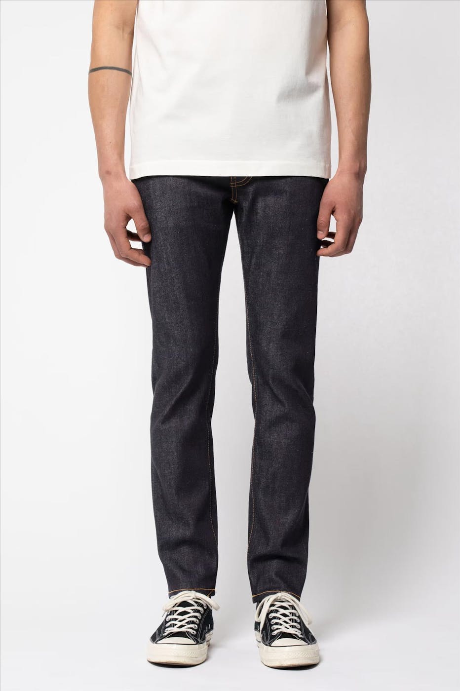 Nudie Jeans Co. - Donkerblauw-grijze Lean Dean slim tapered jeans