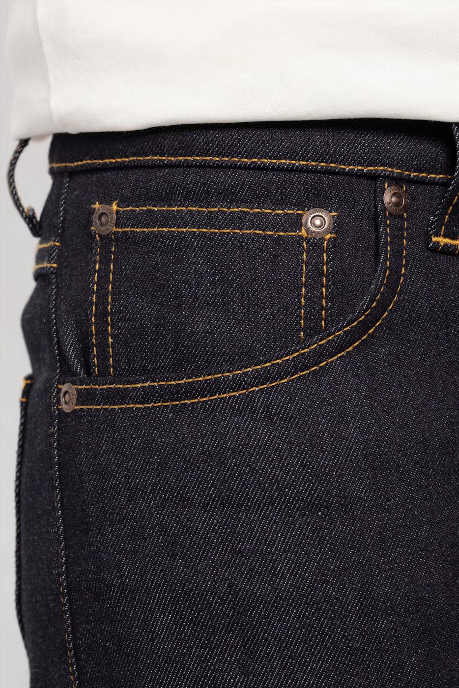 Nudie Jeans Co. - Donkerblauw-grijze Lean Dean slim tapered jeans