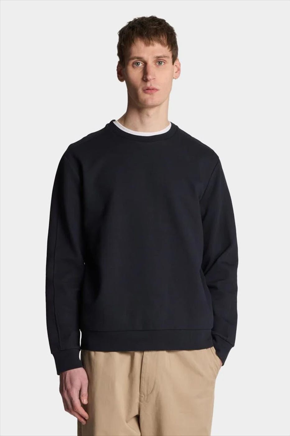 Lyle & Scott - Donkerblauwe Twill Interlock sweater