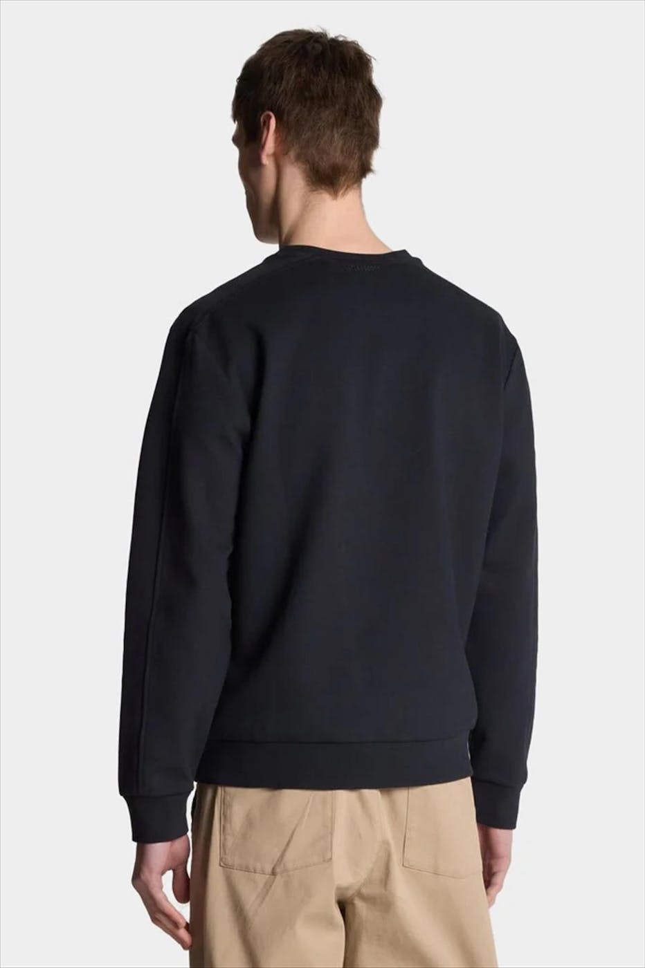 Lyle & Scott - Donkerblauwe Twill Interlock sweater