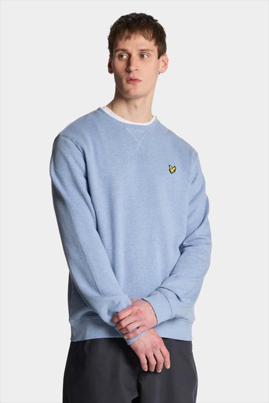 Lyle & Scott - Lichtblauwe Heathered sweater