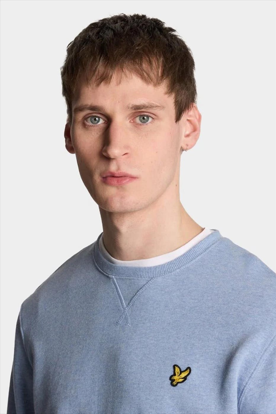 Lyle & Scott - Lichtblauwe Heathered sweater