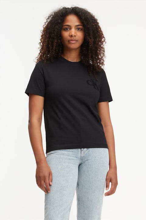 Calvin Klein Jeans - Zwarte Spons Logo t-shirt
