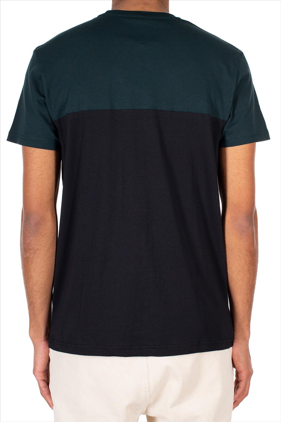 Iriedaily - Donkergroen-zwarte Block Pocket T-shirt