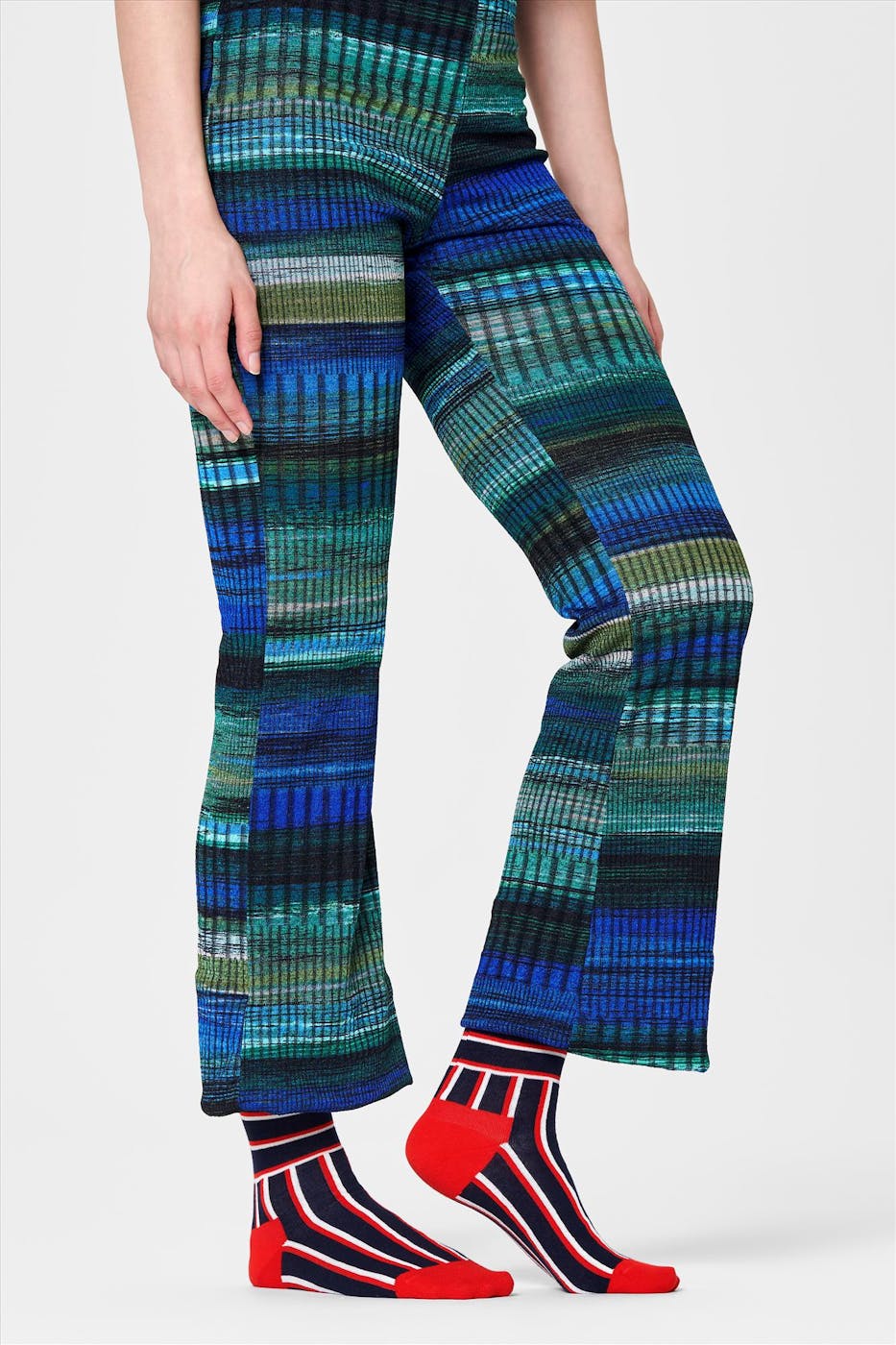 Happy Socks - Donkerblauw Blocked Stripe Sokken, maat: 41-46