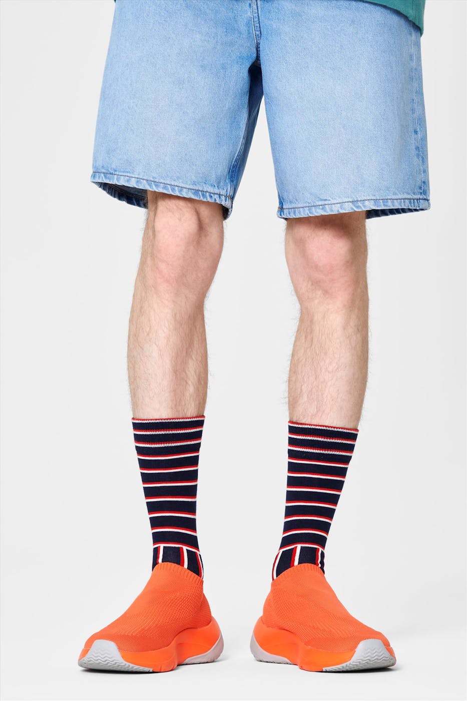 Happy Socks - Donkerblauw Blocked Stripe Sokken, maat: 41-46