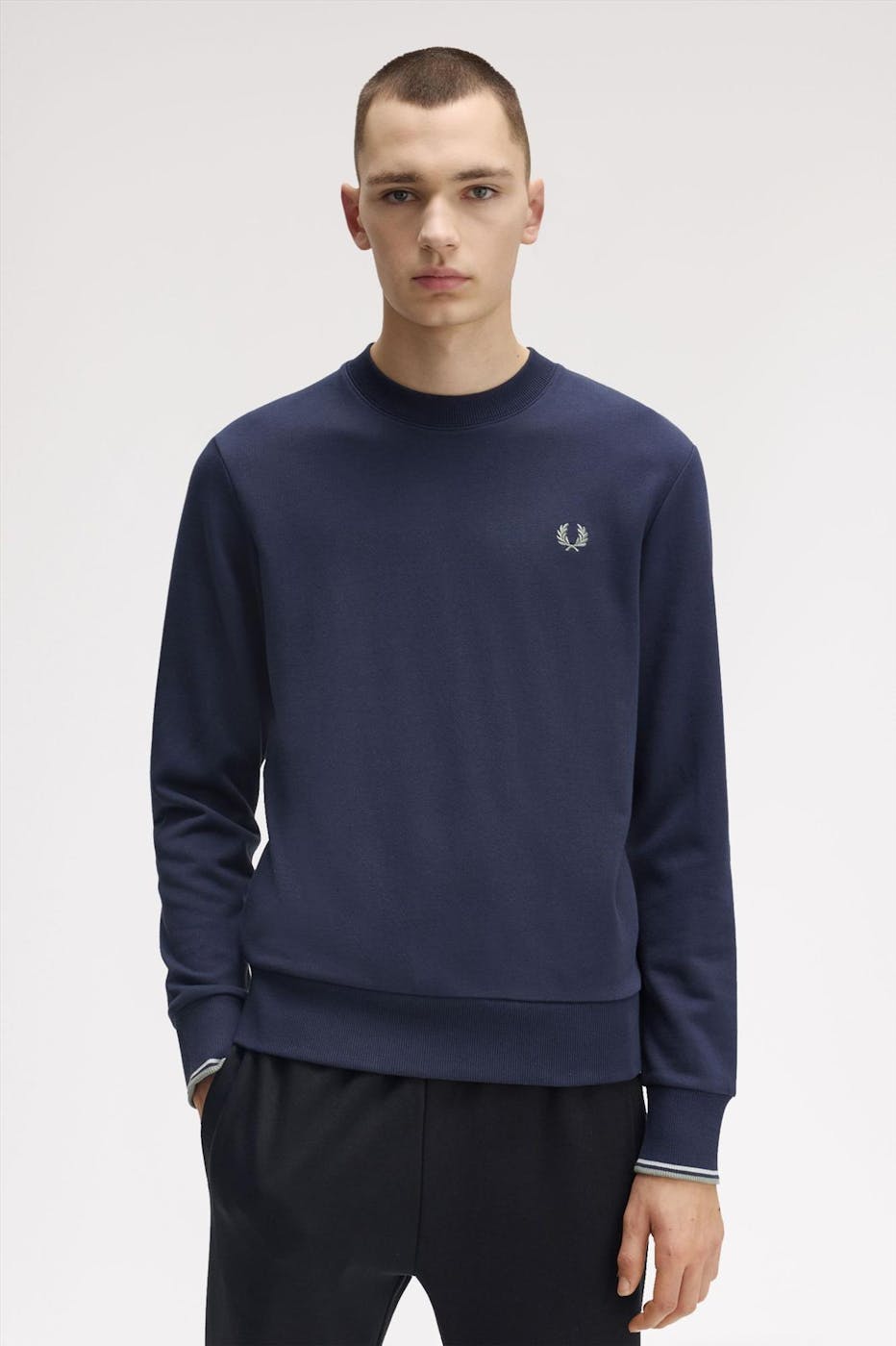 Fred Perry - Donkerblauwe Crew Neck sweater