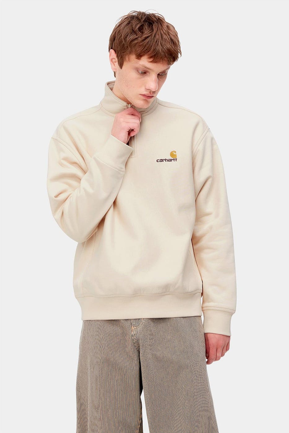 Carhartt WIP - Ecru Half Zip American Script Sweater