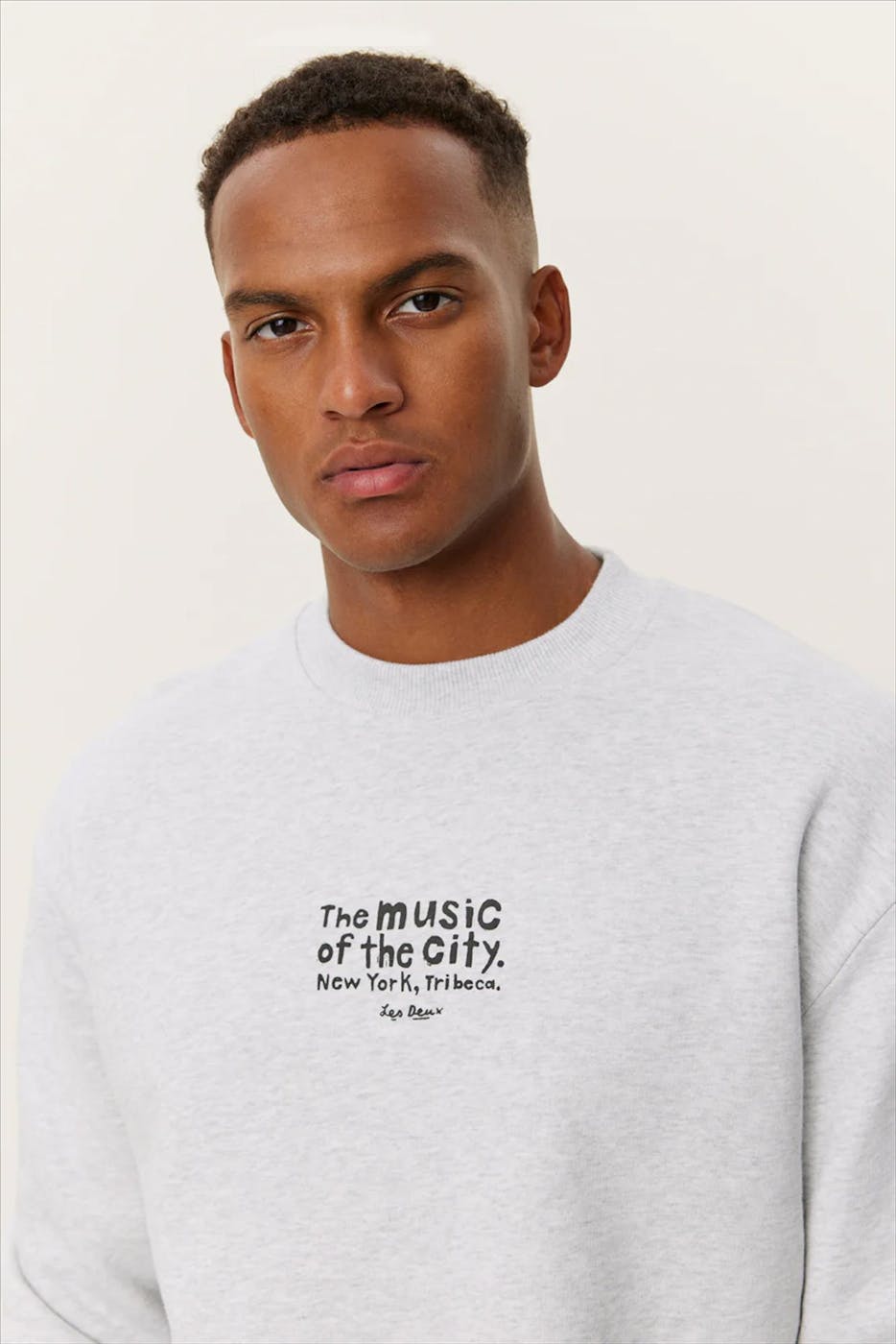 LES DEUX - Lichtgrijze Luca sweater