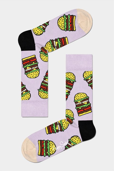 Happy Socks - Lila Burger Sokken, maat: 41-46