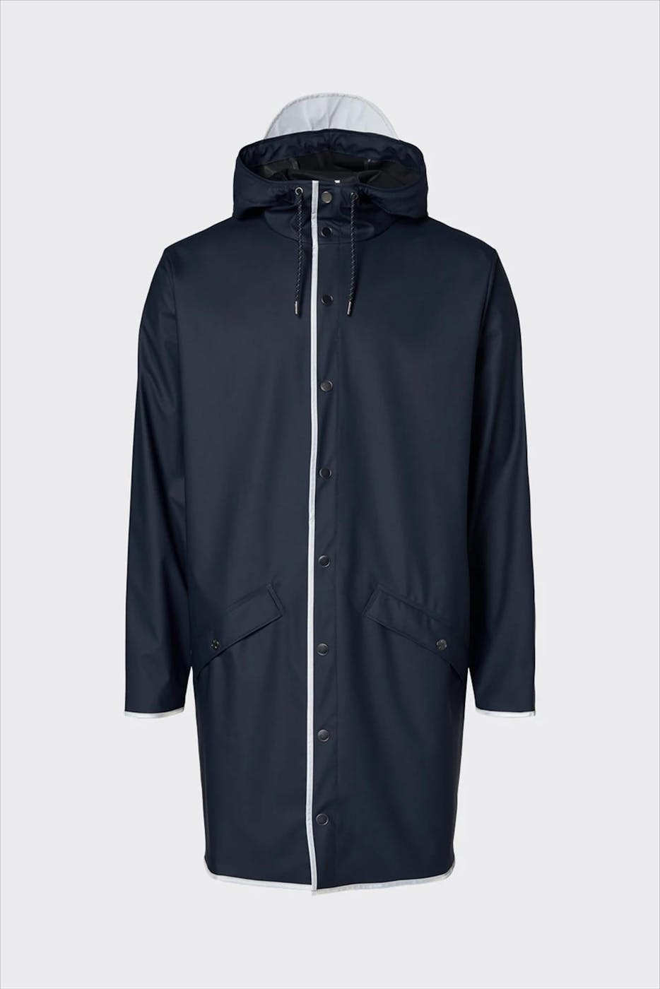 RAINS - Donkerblauwe Long Jacket Reflective regenjas