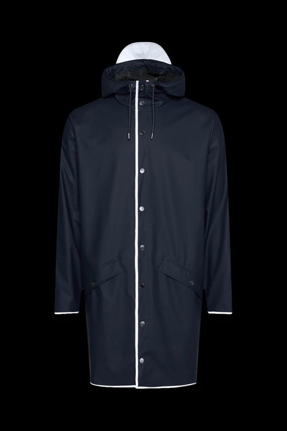 RAINS - Donkerblauwe Long Jacket Reflective regenjas