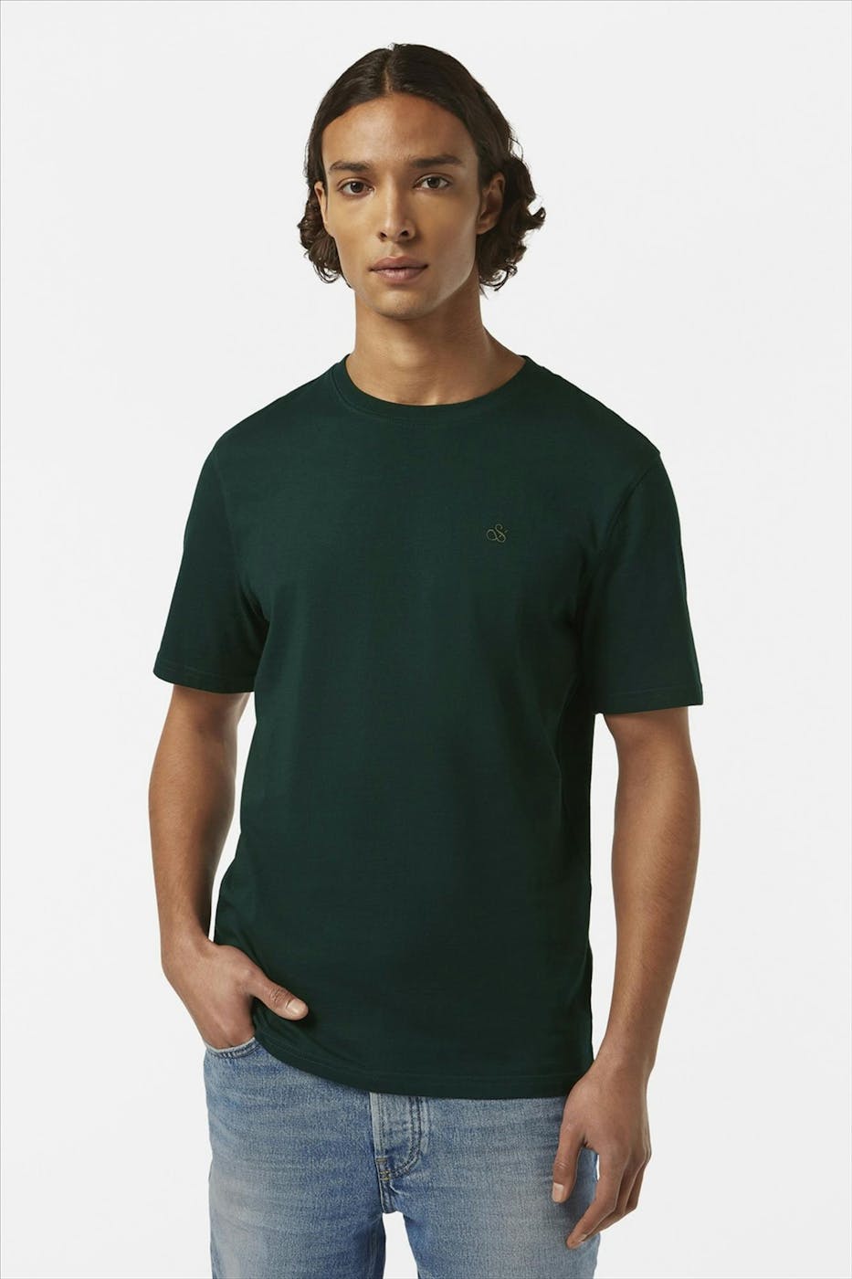 Scotch & Soda - Donkergroene Icon Logo T-shirt