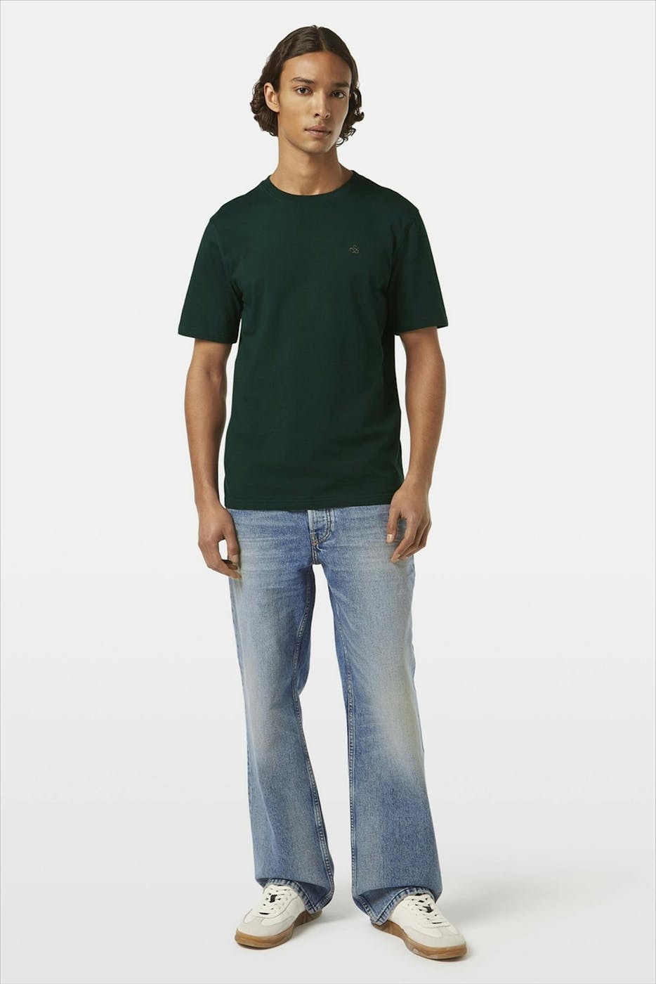 Scotch & Soda - Donkergroene Icon Logo T-shirt