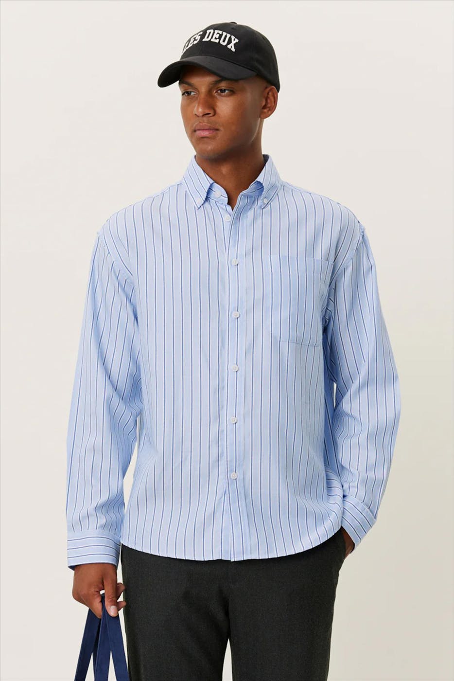 LES DEUX - Lichtblauw Kolton Herringbone hemd