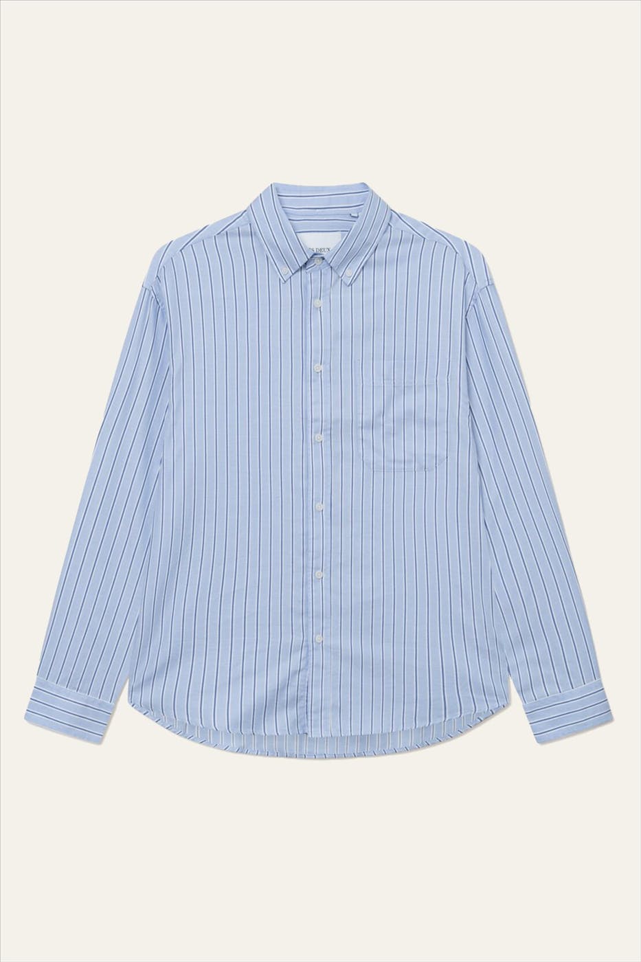 LES DEUX - Lichtblauw Kolton Herringbone hemd