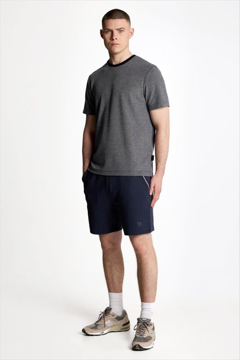 Lyle & Scott - Donkerblauwe Two Tone T-shirt