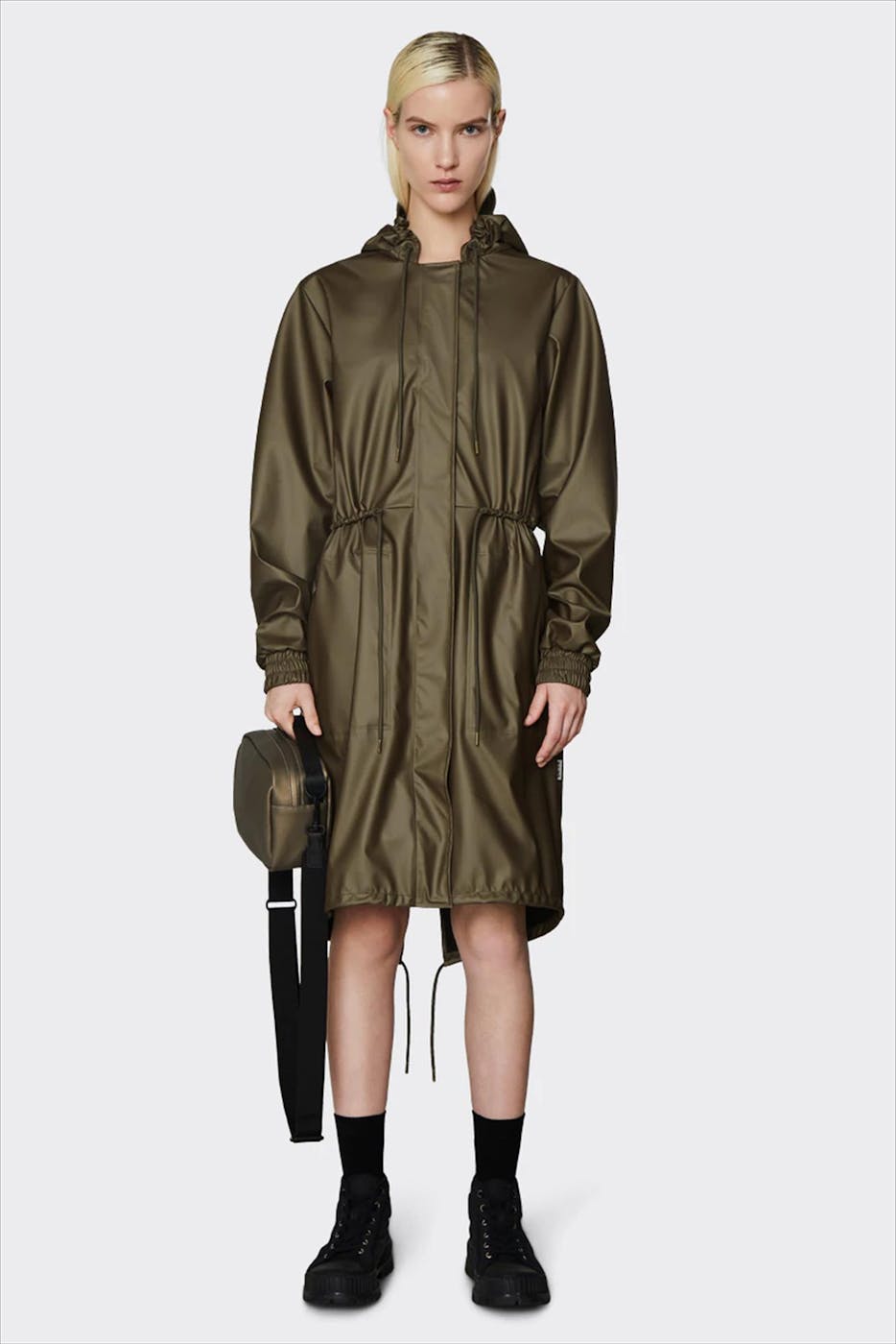 RAINS - Bronskleurige String Parka regenmantel