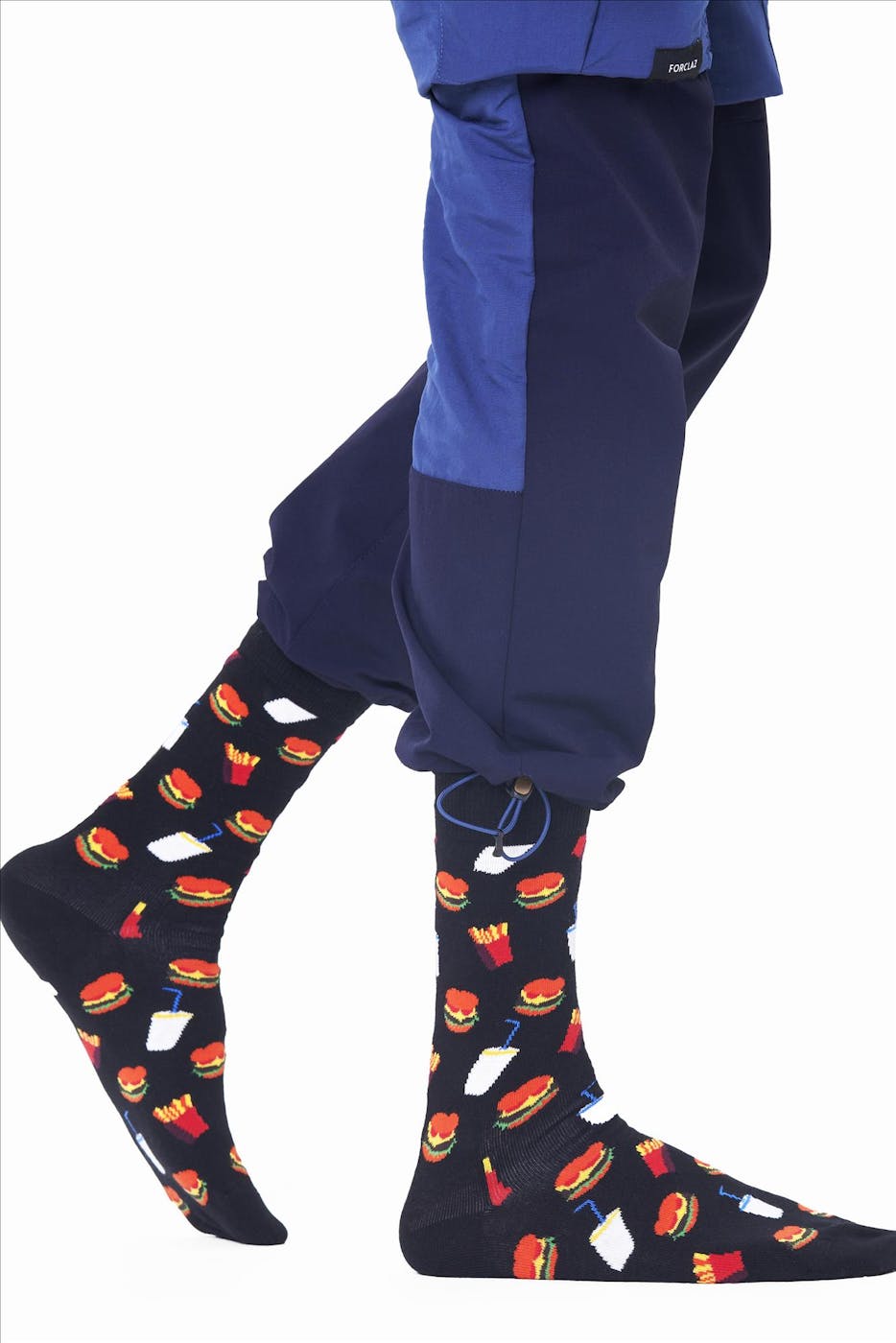 Happy Socks - Zwarte-multicolour 'Hamburger' sokken, maat: 36-40