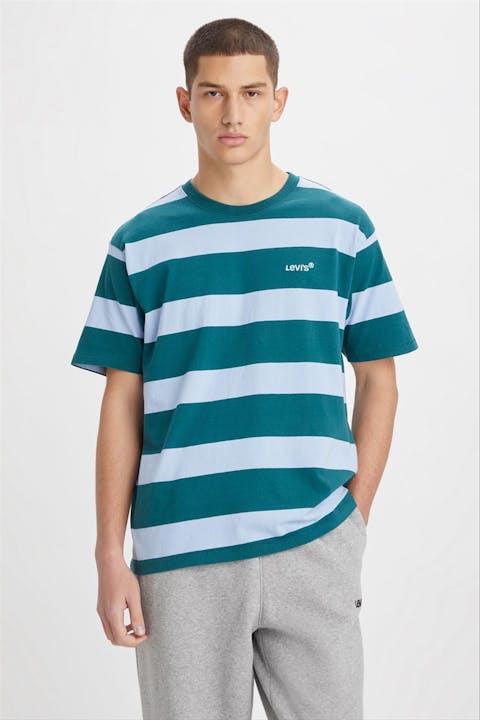 Levi's - Groen-blauw Gestreepte t-shirt