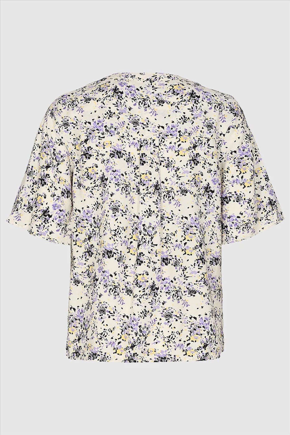 Minimum - Ecru- Paars Gebloemde Signeline blouse