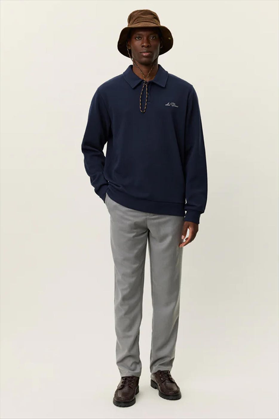 LES DEUX  - Donkerblauwe Ben Polo sweater