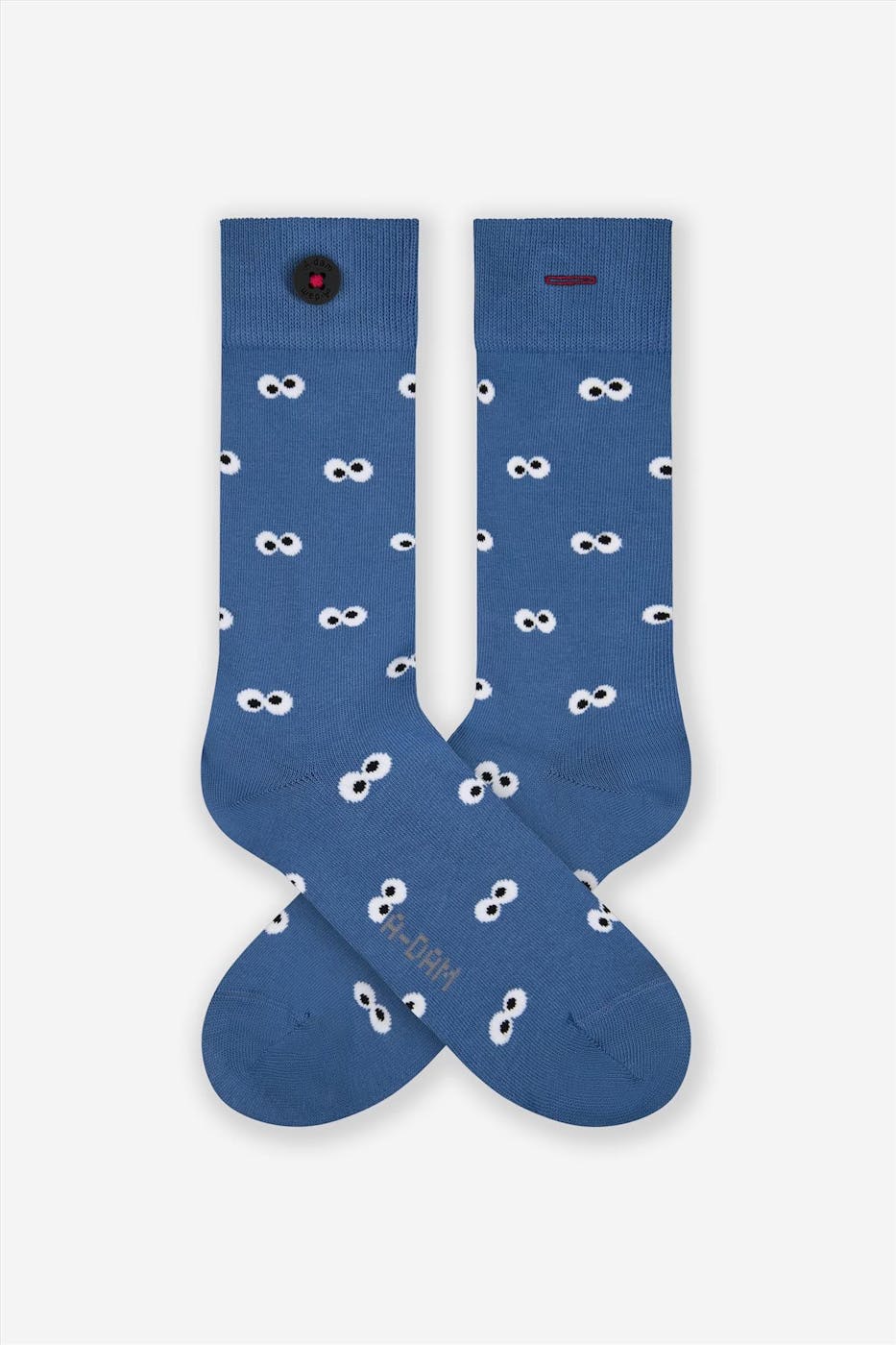 A'dam - Rood-Blauwe Googly Sesame 2-pack sokken, maat: 41-46