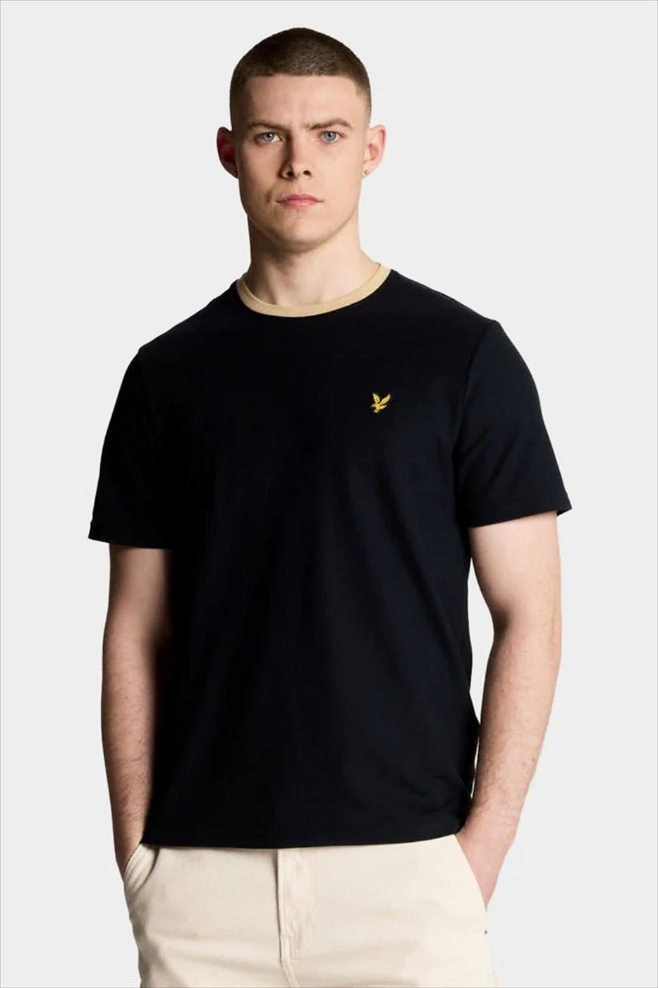 Lyle & Scott - Donkerblauwe Contrast Collar T-shirt